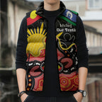 Personalised Australia Aboriginal Children's Day Sleeveless Puffer Jacket Living Our Truth Indigenous Pattern