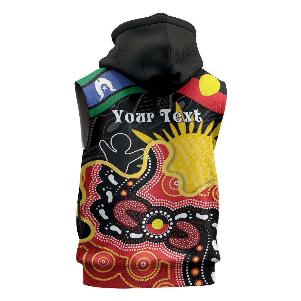 Personalised Australia Aboriginal Children's Day Sleeveless Zip Hoodie Living Our Truth Indigenous Pattern