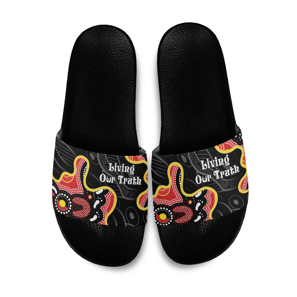 Australia Aboriginal Children's Day Slide Sandals Living Our Truth Indigenous Pattern