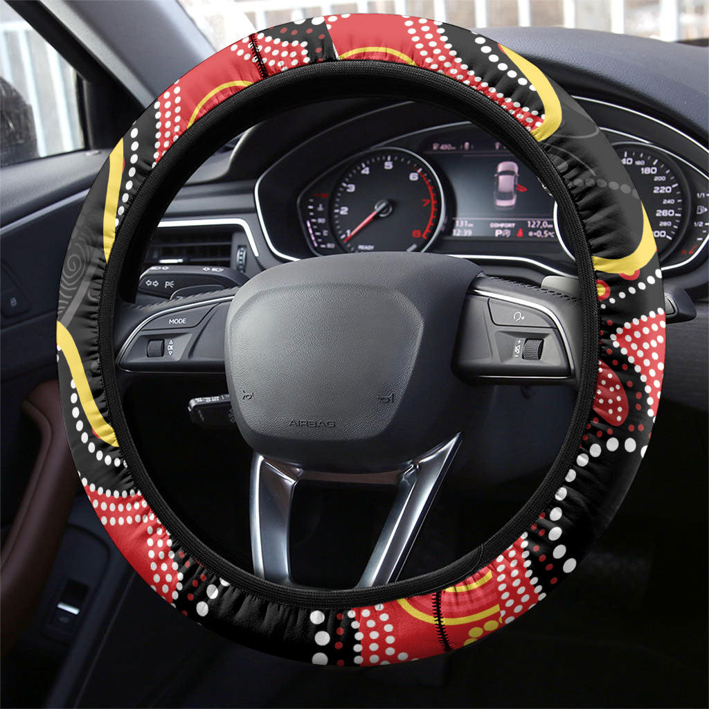 Australia Aboriginal Children's Day Steering Wheel Cover Living Our Truth Indigenous Pattern