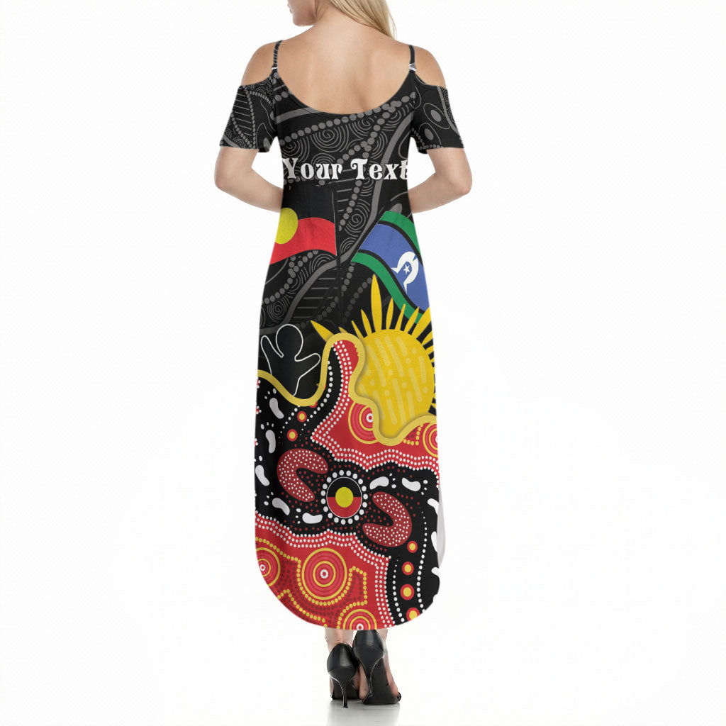 Personalised Australia Aboriginal Children's Day Summer Maxi Dress Living Our Truth Indigenous Pattern