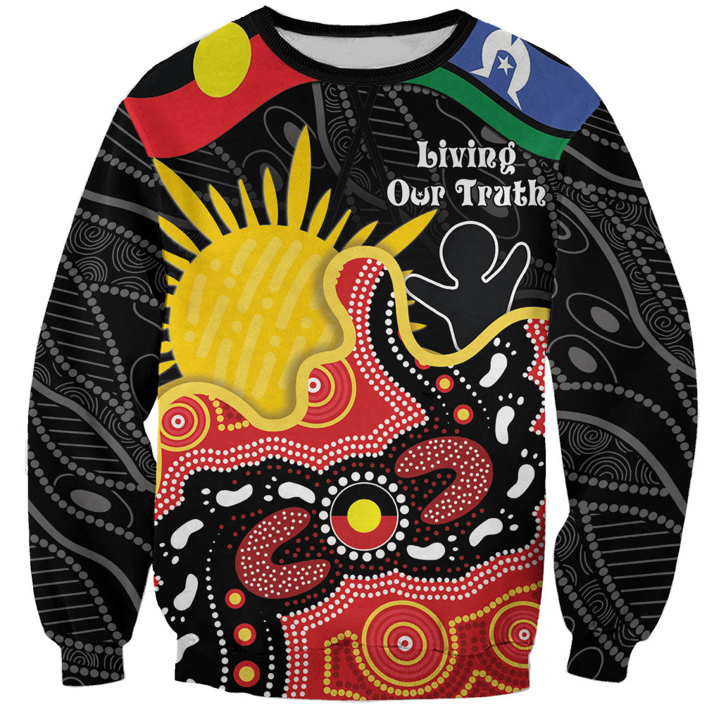 Personalised Australia Aboriginal Children's Day Sweatshirt Living Our Truth Indigenous Pattern