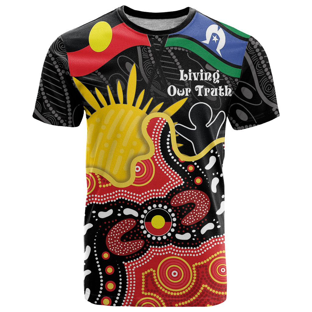 Personalised Australia Aboriginal Children's Day T Shirt Living Our Truth Indigenous Pattern