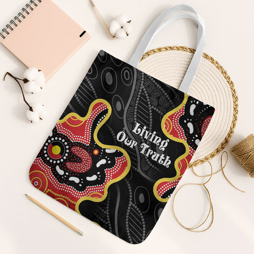 Australia Aboriginal Children's Day Tote Bag Living Our Truth Indigenous Pattern