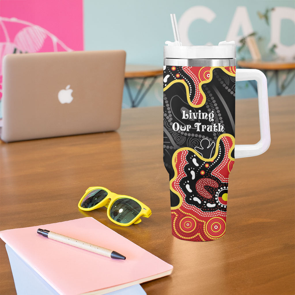 Personalised Australia Aboriginal Children's Day Tumbler With Handle Living Our Truth Indigenous Pattern