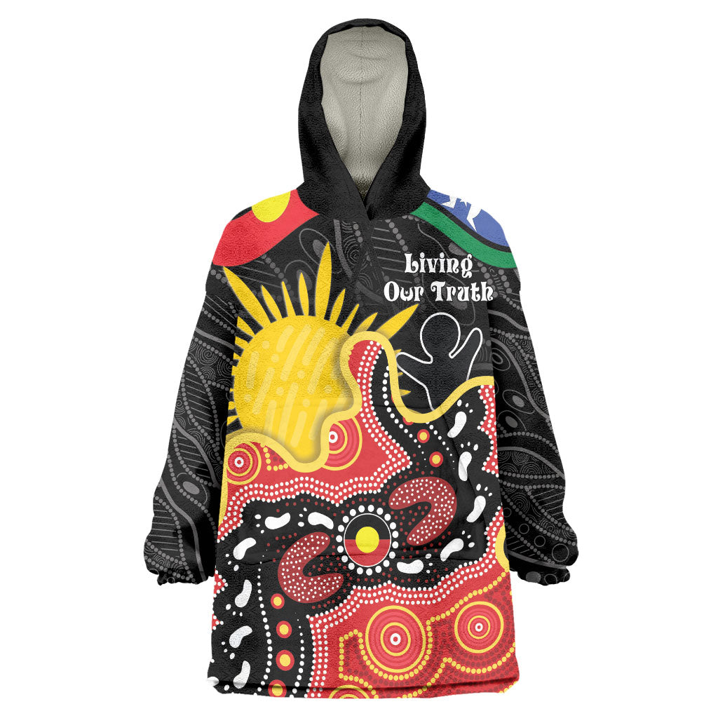 Personalised Australia Aboriginal Children's Day Wearable Blanket Hoodie Living Our Truth Indigenous Pattern