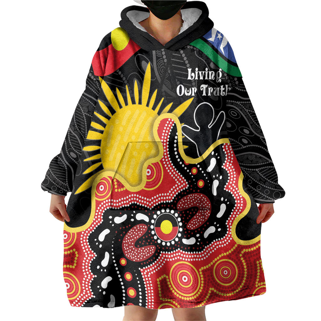 Personalised Australia Aboriginal Children's Day Wearable Blanket Hoodie Living Our Truth Indigenous Pattern