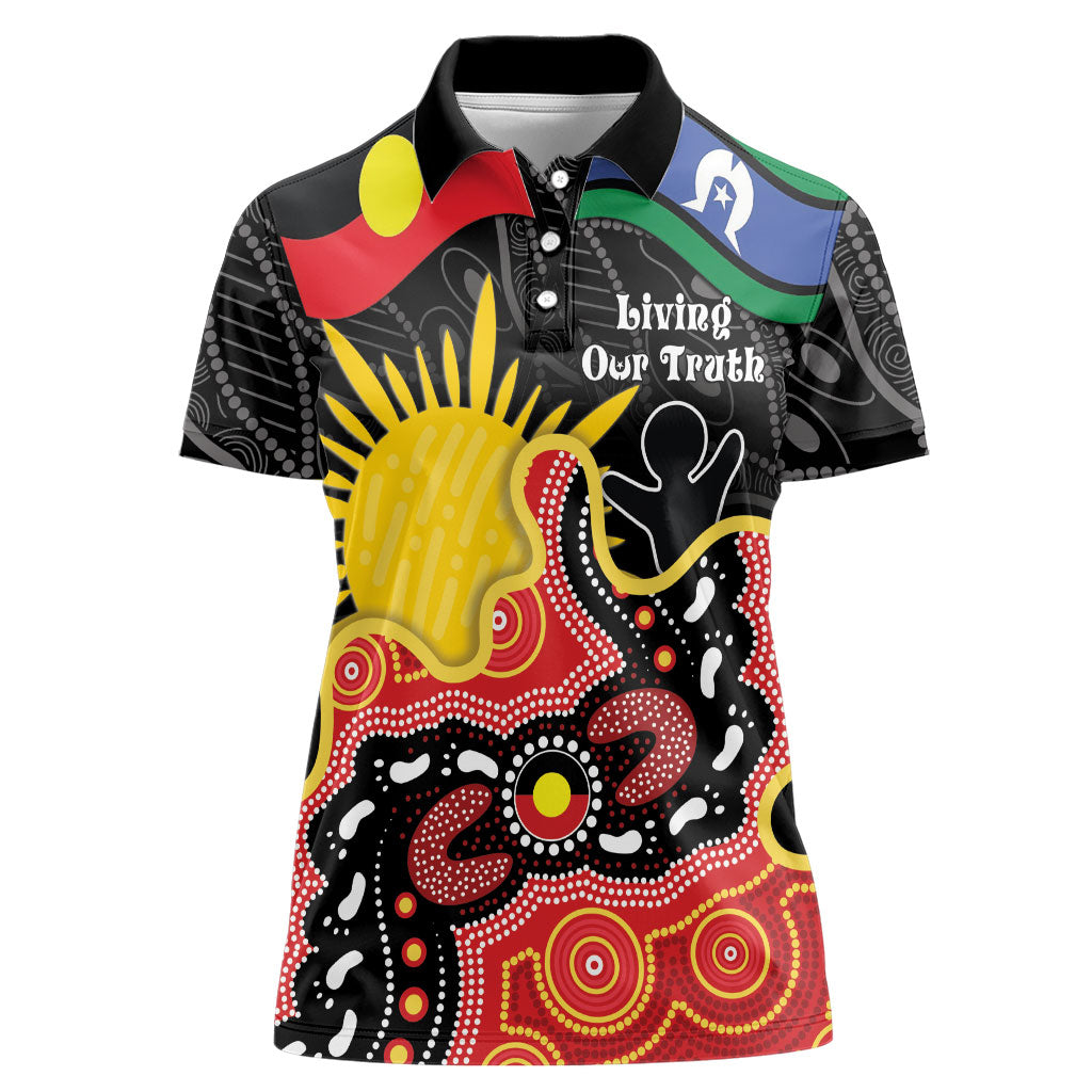 Personalised Australia Aboriginal Children's Day Women Polo Shirt Living Our Truth Indigenous Pattern