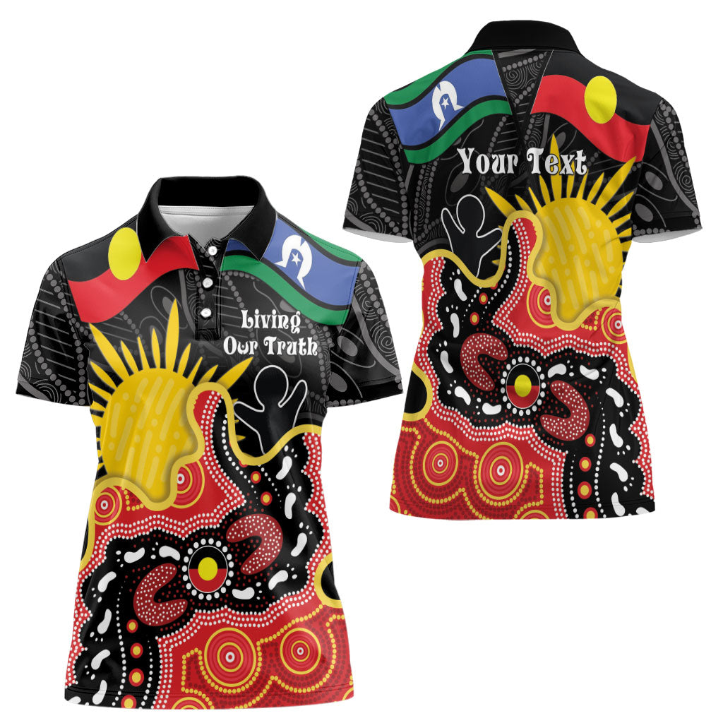 Personalised Australia Aboriginal Children's Day Women Polo Shirt Living Our Truth Indigenous Pattern