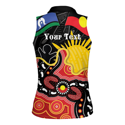 Personalised Australia Aboriginal Children's Day Women Sleeveless Polo Shirt Living Our Truth Indigenous Pattern