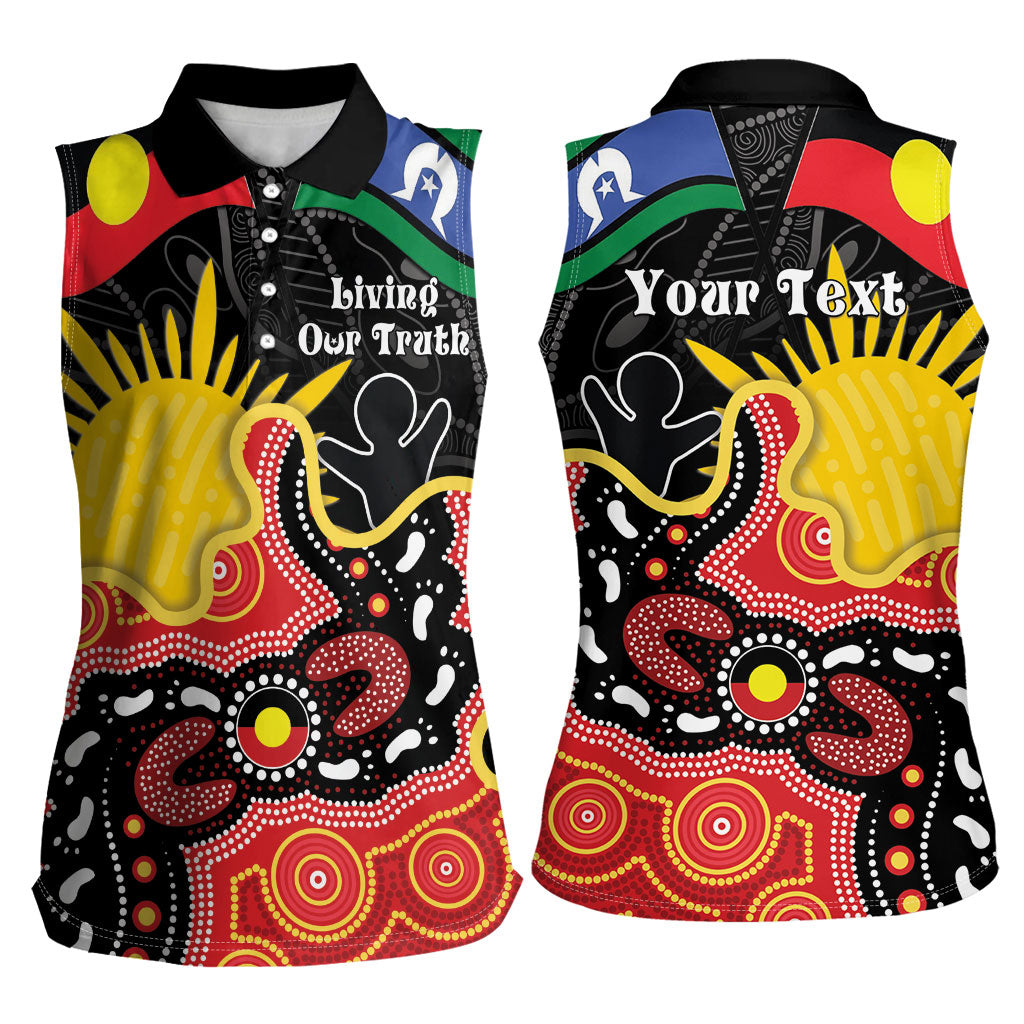 Personalised Australia Aboriginal Children's Day Women Sleeveless Polo Shirt Living Our Truth Indigenous Pattern