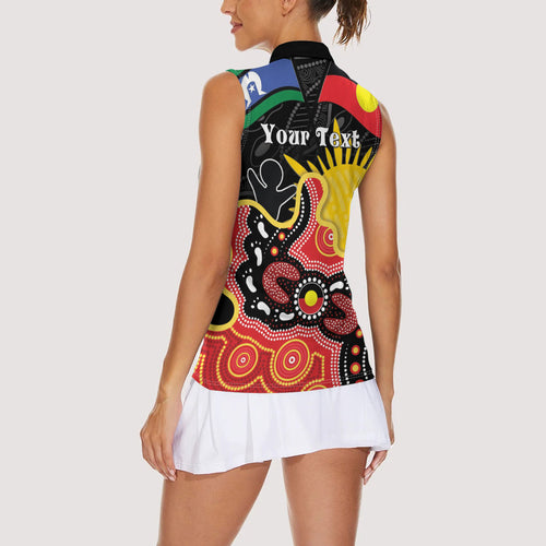 Personalised Australia Aboriginal Children's Day Women Sleeveless Polo Shirt Living Our Truth Indigenous Pattern
