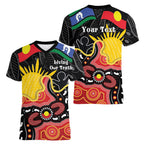 Personalised Australia Aboriginal Children's Day Women V-Neck T-Shirt Living Our Truth Indigenous Pattern