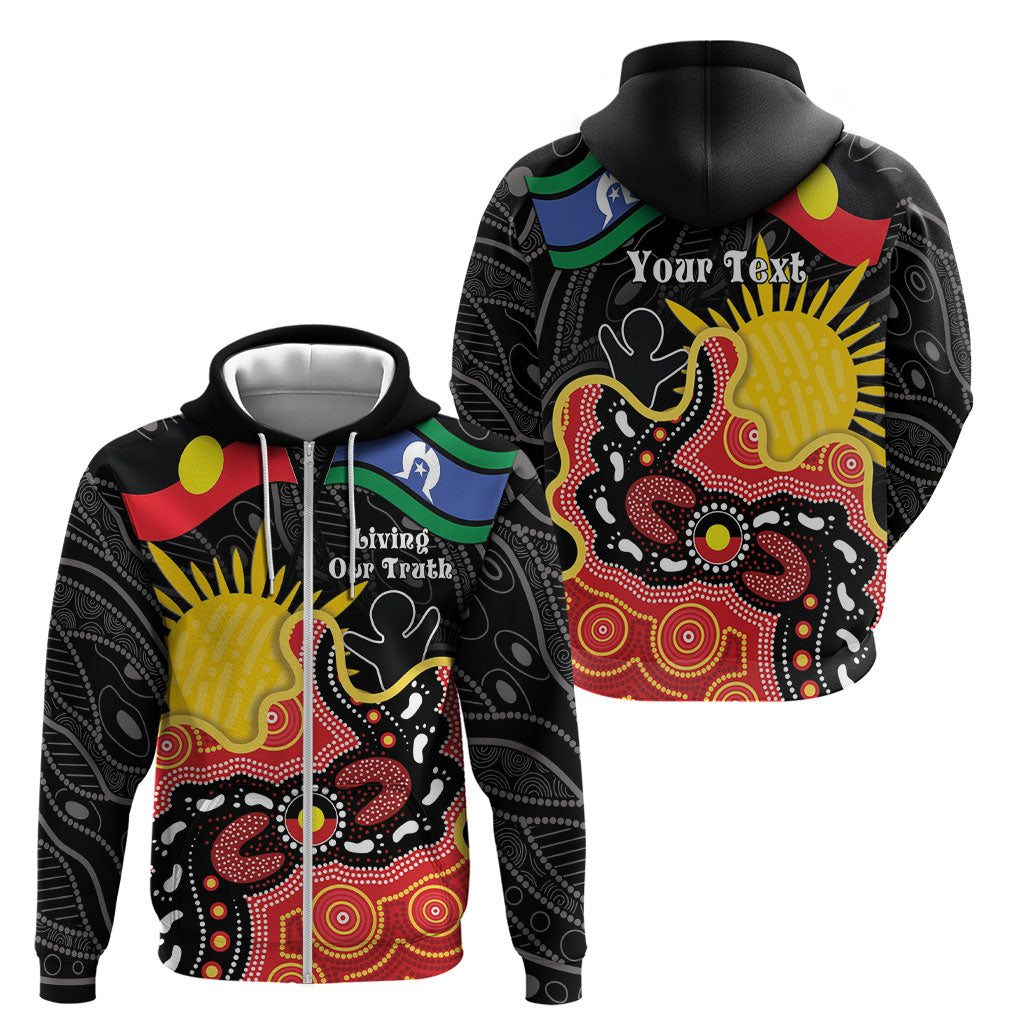 Personalised Australia Aboriginal Children's Day Zip Hoodie Living Our Truth Indigenous Pattern