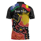 Personalised Australia Aboriginal Children's Day Zipper Polo Shirt Living Our Truth Indigenous Pattern