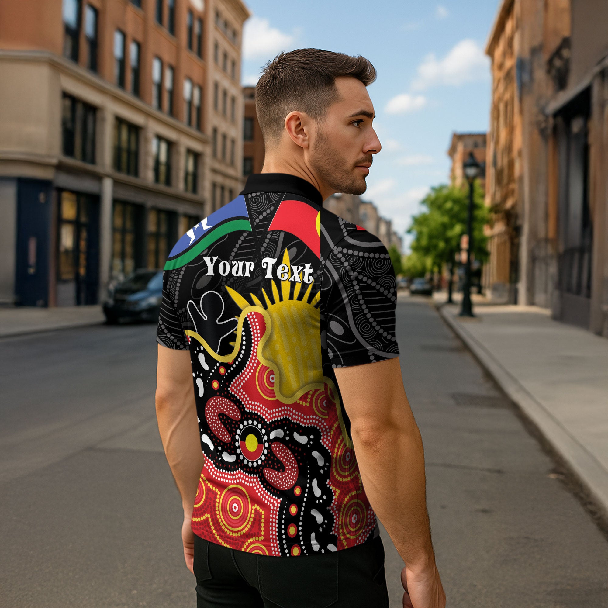 Personalised Australia Aboriginal Children's Day Zipper Polo Shirt Living Our Truth Indigenous Pattern