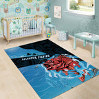 Snapper Fishing New Zealand Area Rug Tamure Fish Hook Maori Pattern