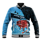 Personalised Snapper Fishing New Zealand Baseball Jacket Tamure Fish Hook Maori Pattern