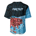Personalised Snapper Fishing New Zealand Baseball Jersey Tamure Fish Hook Maori Pattern