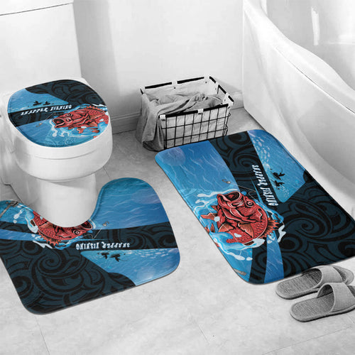 Snapper Fishing New Zealand Bathroom Set Tamure Fish Hook Maori Pattern
