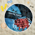 Snapper Fishing New Zealand Beach Blanket Tamure Fish Hook Maori Pattern