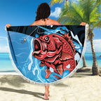 Snapper Fishing New Zealand Beach Blanket Tamure Fish Hook Maori Pattern