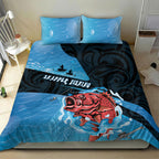 Snapper Fishing New Zealand Bedding Set Tamure Fish Hook Maori Pattern