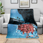 Snapper Fishing New Zealand Blanket Tamure Fish Hook Maori Pattern