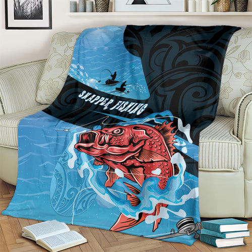 Snapper Fishing New Zealand Blanket Tamure Fish Hook Maori Pattern