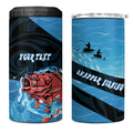 Personalised Snapper Fishing New Zealand 4 in 1 Can Cooler Tumbler Tamure Fish Hook Maori Pattern