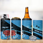 Personalised Snapper Fishing New Zealand 4 in 1 Can Cooler Tumbler Tamure Fish Hook Maori Pattern