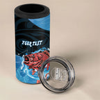 Personalised Snapper Fishing New Zealand 4 in 1 Can Cooler Tumbler Tamure Fish Hook Maori Pattern
