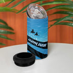 Personalised Snapper Fishing New Zealand 4 in 1 Can Cooler Tumbler Tamure Fish Hook Maori Pattern