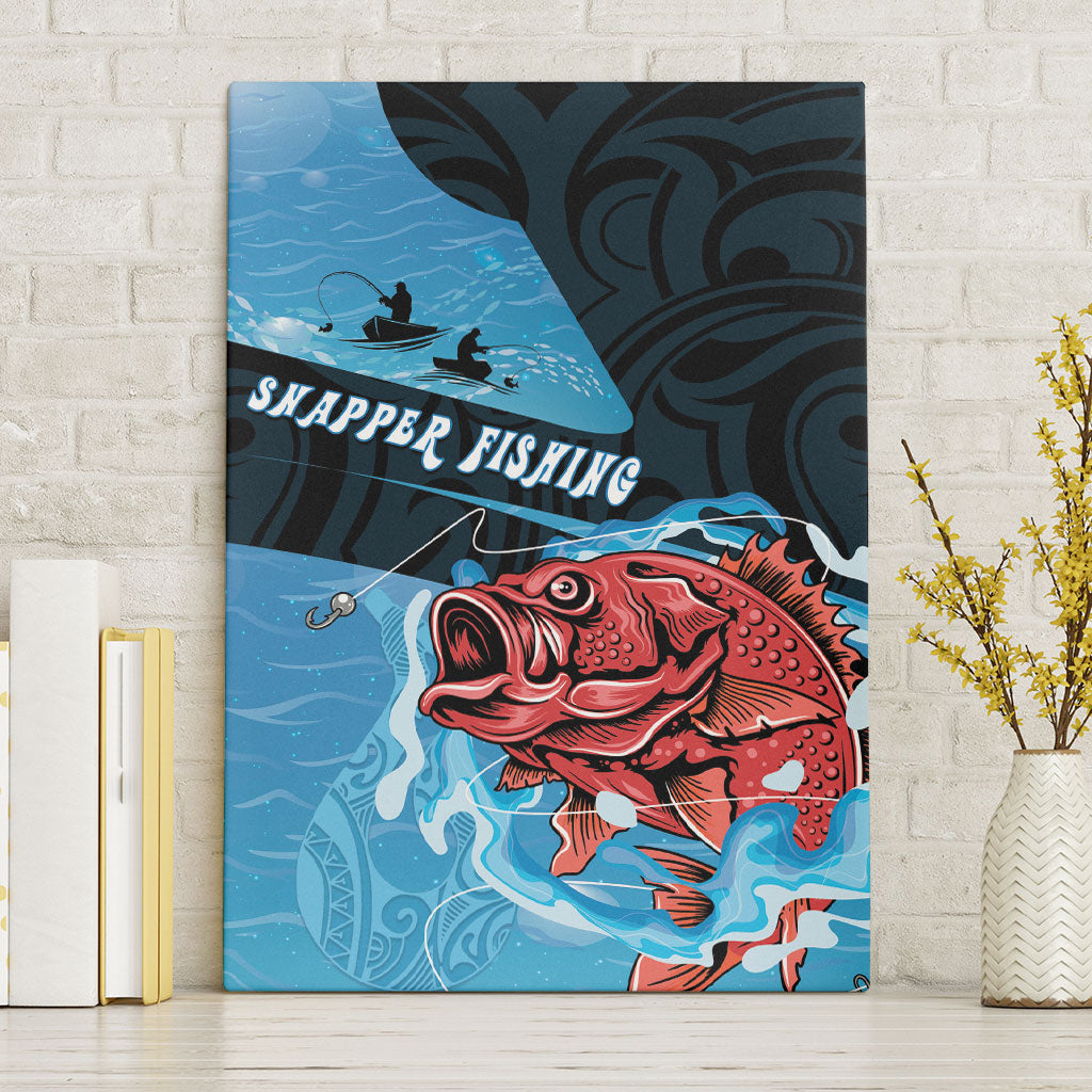 Snapper Fishing New Zealand Canvas Wall Art Tamure Fish Hook Maori Pattern