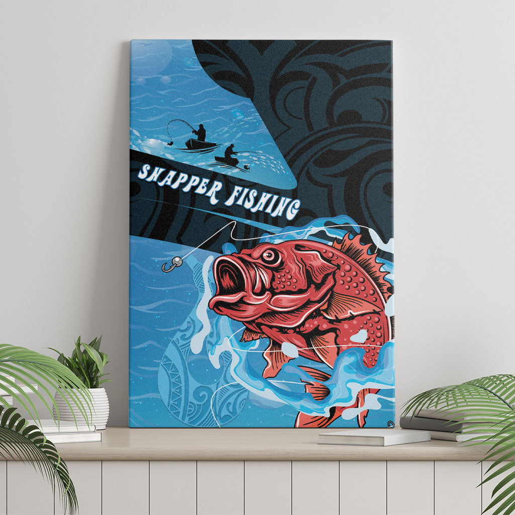 Snapper Fishing New Zealand Canvas Wall Art Tamure Fish Hook Maori Pattern