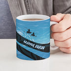 Personalised Snapper Fishing New Zealand Ceramic Mug Tamure Fish Hook Maori Pattern