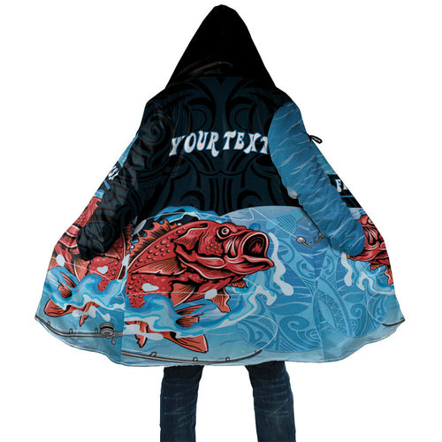 Personalised Snapper Fishing New Zealand Cloak Tamure Fish Hook Maori Pattern