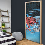Personalised Snapper Fishing New Zealand Door Cover Tamure Fish Hook Maori Pattern