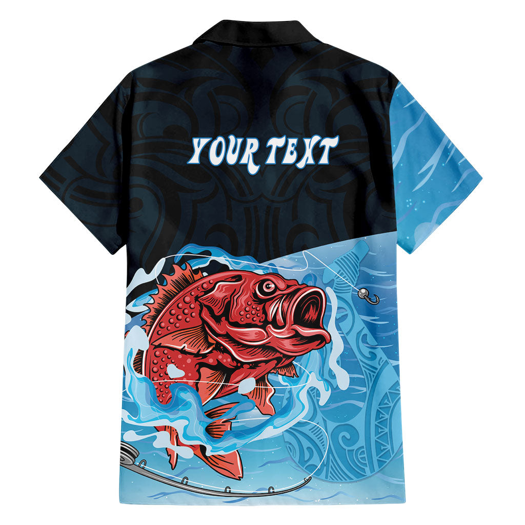 Personalised Snapper Fishing New Zealand Family Matching Tank Maxi Dress and Hawaiian Shirt Tamure Fish Hook Maori Pattern