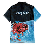 Personalised Snapper Fishing New Zealand Family Matching Tank Maxi Dress and Hawaiian Shirt Tamure Fish Hook Maori Pattern