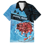 Personalised Snapper Fishing New Zealand Hawaiian Shirt Tamure Fish Hook Maori Pattern