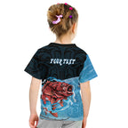Personalised Snapper Fishing New Zealand Kid T Shirt Tamure Fish Hook Maori Pattern