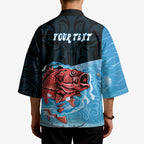 Personalised Snapper Fishing New Zealand Kimono Tamure Fish Hook Maori Pattern