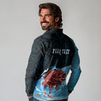 Personalised Snapper Fishing New Zealand Long Sleeve Polo Shirt Tamure Fish Hook Maori Pattern