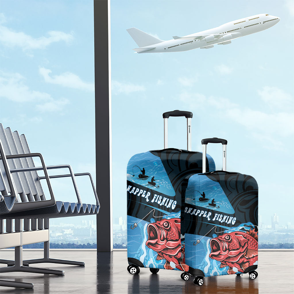 Snapper Fishing New Zealand Luggage Cover Tamure Fish Hook Maori Pattern