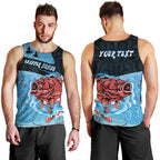 Personalised Snapper Fishing New Zealand Men Tank Top Tamure Fish Hook Maori Pattern