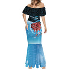 Personalised Snapper Fishing New Zealand Mermaid Dress Tamure Fish Hook Maori Pattern