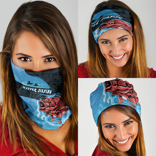 Snapper Fishing New Zealand Neck Gaiter Tamure Fish Hook Maori Pattern