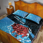 Snapper Fishing New Zealand Quilt Bed Set Tamure Fish Hook Maori Pattern