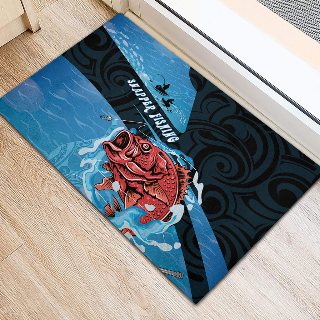 Snapper Fishing New Zealand Rubber Doormat Tamure Fish Hook Maori Pattern